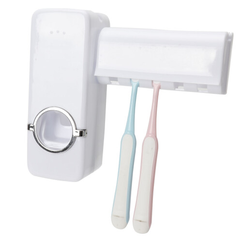 Automatic Toothpaste Squeezer & Bathtub Rack Set, Plastic, 15.1x5.7cm