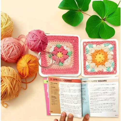 Granny Square Crochet Kit for Beginners with 50 Unique Mix and Match Patterns Card Deck Guide 1