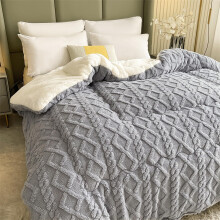 Cashmere Quilt Winter Warm Velvet Quilt Thicken Fluffy Blanket Yellow 180X220Cm 3.5Kg Grey 150X200Cm 4Kg