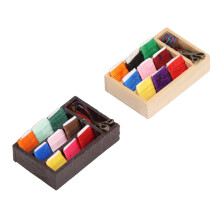 Miniatur-Ahorn-Nähkasten – Schwarzmetall, 4,7x3x1,2 cm Puppenhaus-Spielzeug