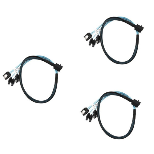 3X Internal  SAS to  Cable, SFF-8643 to  Forward Breakout Compatible with  Controller Hard Drive (1.6Ft)