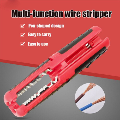 1PCS Wire Stripper Multi-Function Portable Pen Stripper, Network Cable, Wire, Coaxial Cable, Wire Cutter,10-20AWG,Yellow 1