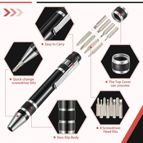 12 Pieces Pen Screwdriver Gifts Multitool Handy Tool Eight in One Magnetic Pocket Screwdriver Multi Precision Function 2