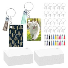 160Pcs Aluminum Rectangle Sublimation Keychain Blanks ,Double Sided Sublimation Blanks,Sublimation Blanks Car Key Chain