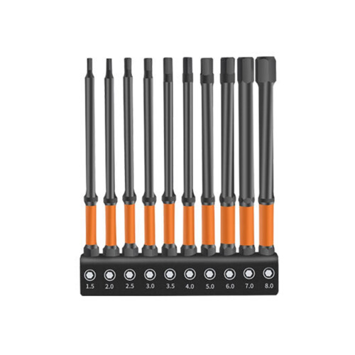 Conjunto Brocas Hexagonais Cabeças Sextavadas Impacto (Métricas e SAE), Conjunto Brocas Hexagonais Haste Hexagonal 1/4 Polegadas, Ponta Usinada CNC 2
