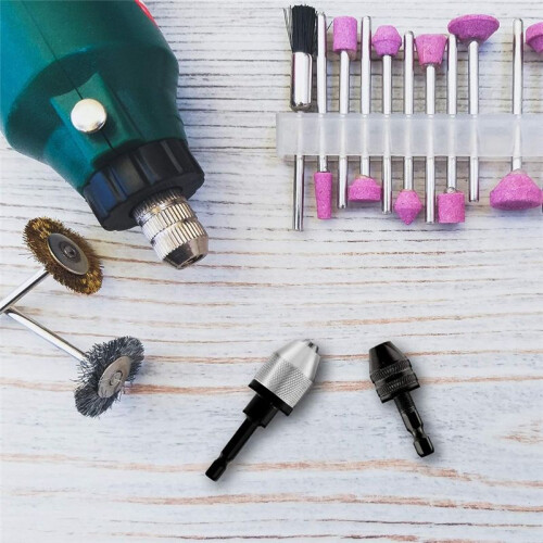 Keyless Drill Chuck Bit,Keyless Drill Chuck Fast Change Converter Extension Screwdriver Drill Adapter0.3-6.5/0.3-3.6mm 1