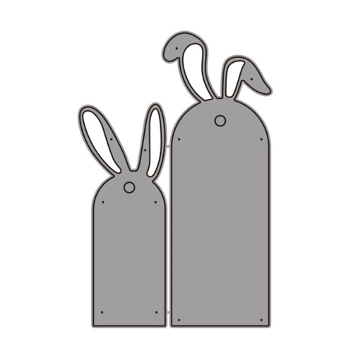 Easters Rabbits Label Cutting Dies Cuts Stencils Metal-MH885