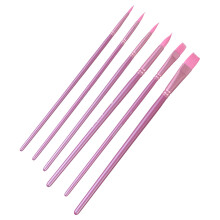 Pinceaux à peinture en poils de Nylon, 6 pièces, pour peinture-2