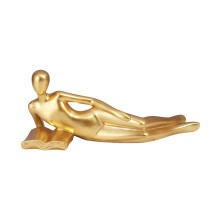 Resin Statue Of Abstract Thinker Figurines Art-Lying On side
