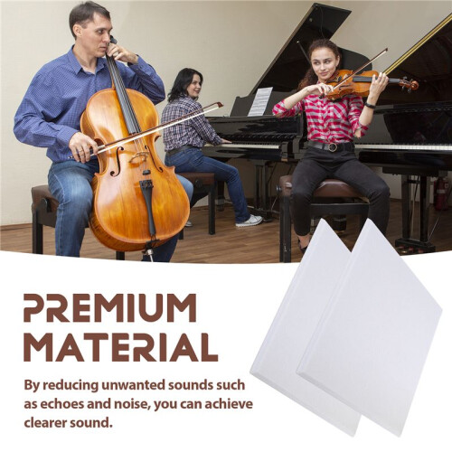 PainéIs AcúSticos Autoadesivos 12 Pack, 12 X 12 X 0,4 Polegadas Acolchoamento à Prova de Som, Painel de AbsorçãO de Som para Casa, Branco