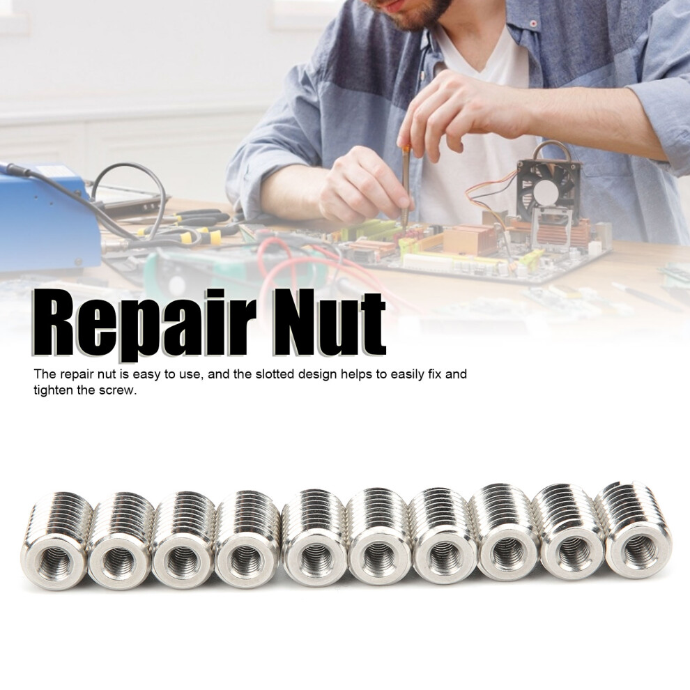 10Pcs Stainless Steel Nut Reducer Insert Tool Standard Slot & Thread Repair Kit 4981379092420