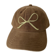 Baseball Caps For Girls Embroidered Bow Windproof Ponytail Hole Spring Peaked Hat Brown Outdoor Sports