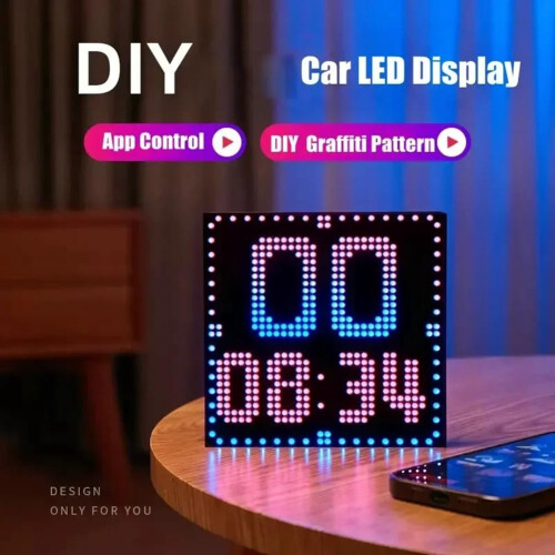 DIY RGB Smart LED Pixel Panel Lamp 32x32 USB Graffiti Bluetooth App Control For Home Decor Text Screen Car Display 2