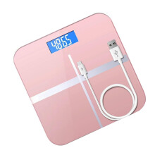 1PC USB Rechargeable Creative Weight Scale Digital Display Body Scale Fat Measurement Durable Safe Design Rose Gold