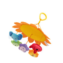 Interactive Newborns Crib Mobile Cartoon Animal Soft Rotating Animals For Sensory Engagement Quiet Rotating Crib Toy Yellow