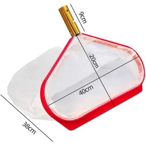 Pool Skimmer Net with Deep Mesh Design and Sturdy Aluminium Handle for Swimming Pool Leaf Removal (Red) 2
