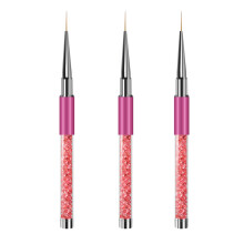 Ensemble de pinceaux acryliques pour nail art, idéal pour les salons et les manucures à domicile. Pinceaux professionnels avec manche orné de