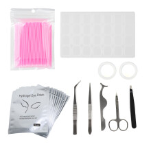 Comprehensive Eyelash Lift Kit with Lint Free Eye Pads Glue Rings Holder Eyelash Mascara Brushes Wands Hydrogel Gel Eye Patches for Beauty