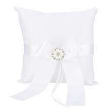 Ring Bearer Cushion, Wedding Ring Pillow, Elegant Color and Stylish Design, Satin Ribbon Decorated Compact Bridal Accessory, Perfect for Keeping a