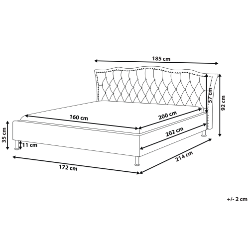 Beliani Bed Faux Leather METZ 160 x 200 cm (EU King Size) White 2