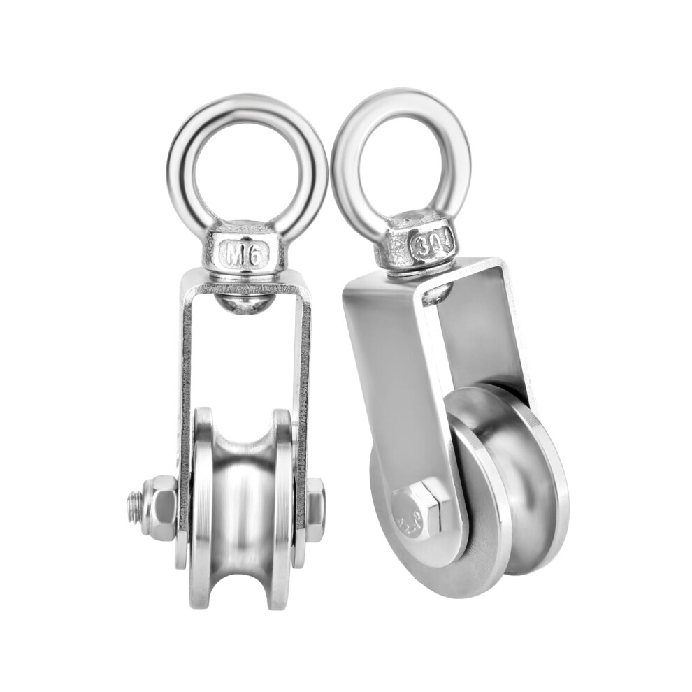 2 Pack 34 Mm Pulley With Ball Bearing, Pulley For Ropes, Pulley Steel Cable, Load Capacity 250 Kg For Ropes, Rope Frame, Fitness 9199774548915