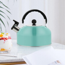 3L Resilient Stainless Steel Whistling Cam Bottle Kettle Lightweight Camping Hiking Cooking Sky Blue