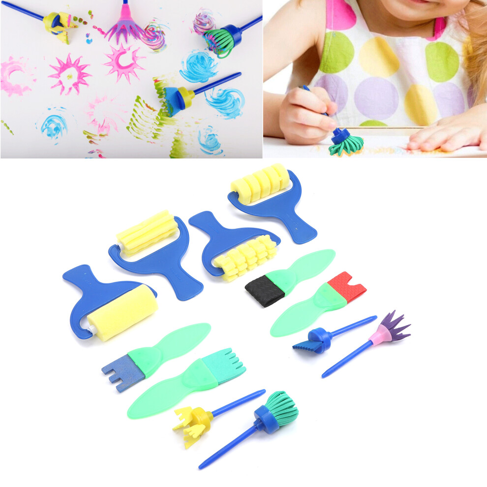 Paint Stamp Rollers 12Pcs Sponge Diy Kids Learning Art Tools For Toddlers 7631379099826