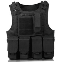 Security Vest For Men Women Adjustable Airsoft Vest Lightweight Black Quick Release Outdoor Training And Paintball