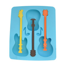 Guitar Shape Silicone Ice Cream Mold and Cakesicle Maker with Lid, Easy Demoulding, Blue