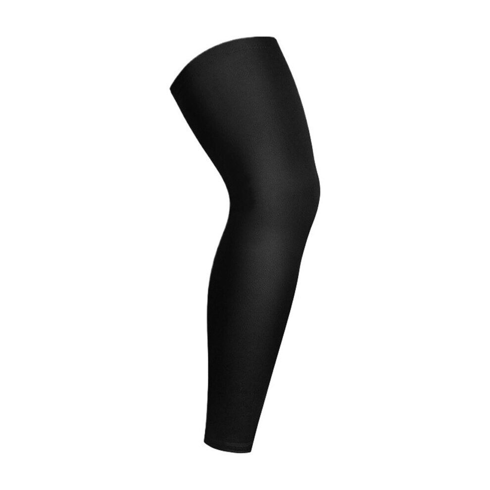 Black Fitness Compression Leg Sleeves Unisex Knee Calf Protectors Xxl For Running Hiking Cycling Football Basketball