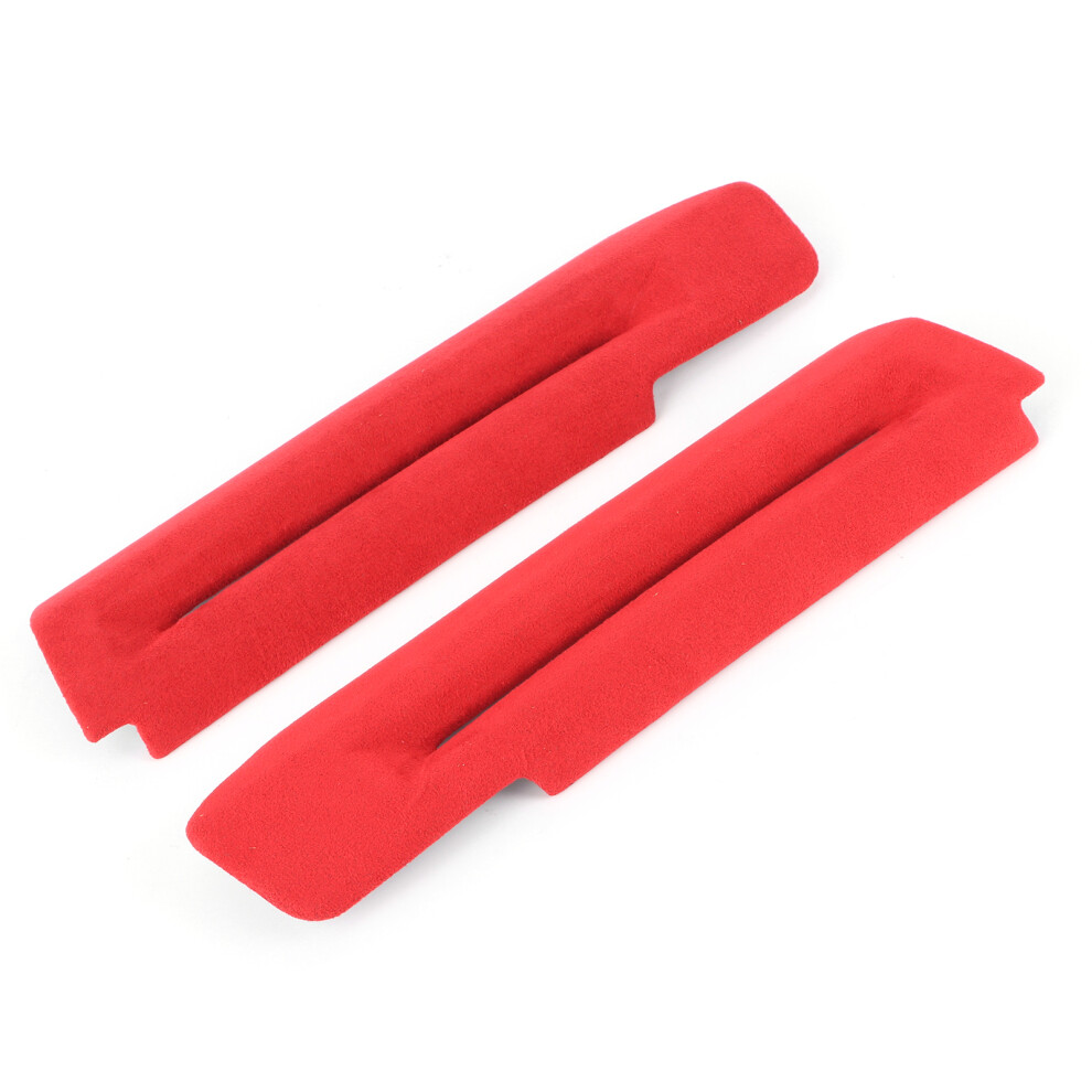 Bright Suede Interior Door Armrest Cover Fit For Ford Mustang 2015Â2020 Red 7891379104917
