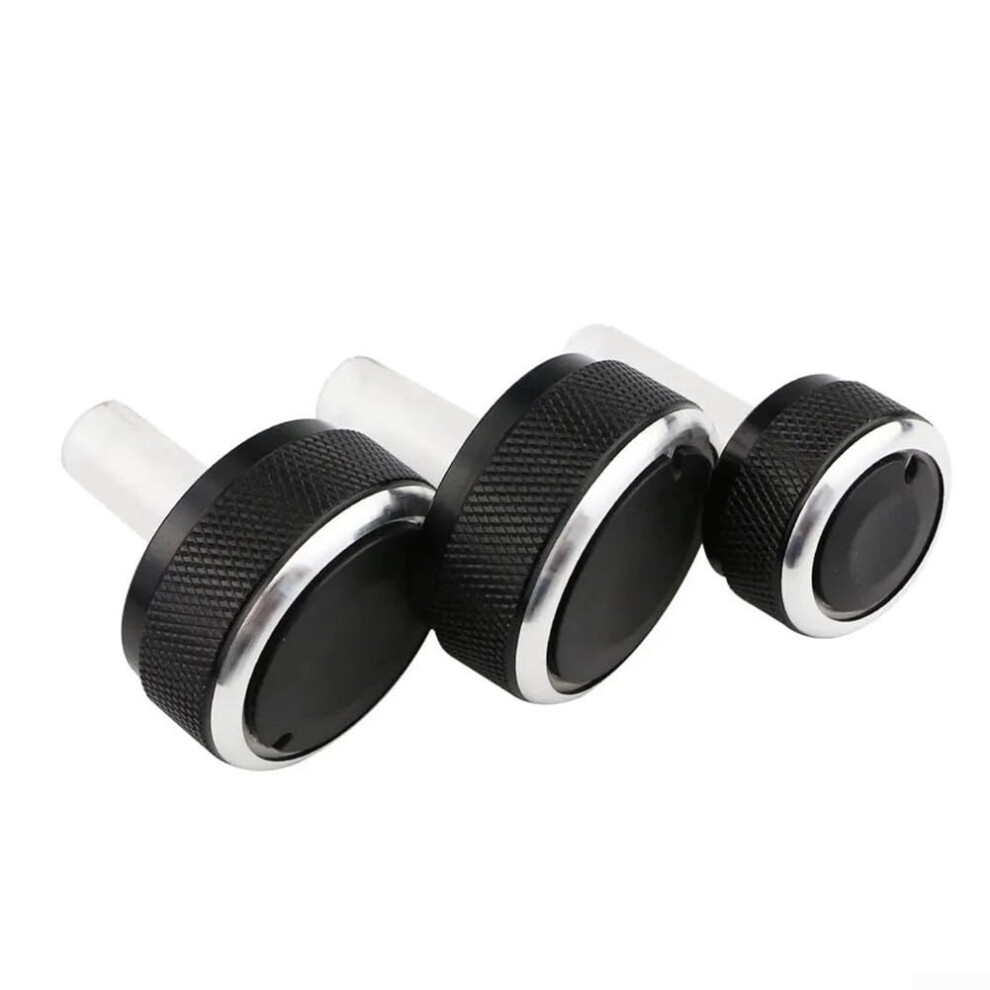 Set Of 3 Car Ac Control Knobs For Vw Jetta Golf Passat Mk5 B6 B7 Replacement Set Black 9199774035514