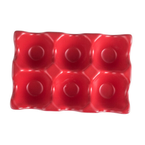 6grids Egg Separator Ceramic Egg Storage Container Holder Red 6Grid Design Kitchen Organizer