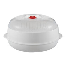 Microwave Steamer for Vegetables and Dumplings with Lid, Healthy Cooking Bowl 24.5x24.5x12.5cm