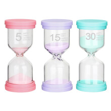 Pack of 3 Hourglass, 5/15/30 Minute Sand Timer Set for Classroom, Office, Kitchen