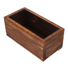 Wooden Planter Box Rustic Flower Pot Solid Wood Rectangular Design for Indoor Outdoor Garden