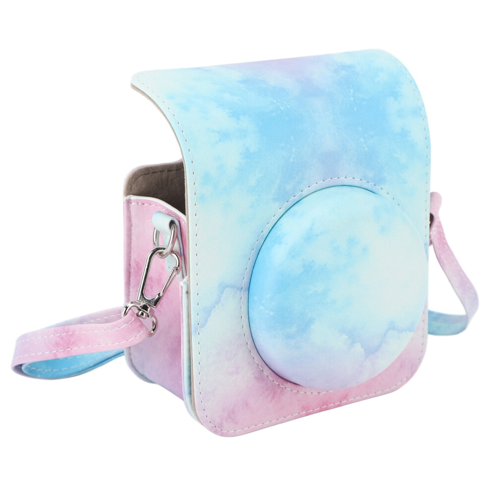 Adjustable Shoulder Strap Pu Camera Case For Fujifilm Instax Mini 12 Blue/Pink 7901379107044