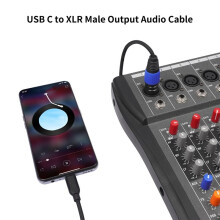 USB-C Till XLR 3Pin TYPE-C Hankabel för Mixerkonsol Förstärkare Ljudhögtalare Mobila Bärbara Datorer Telefoner 100 cm