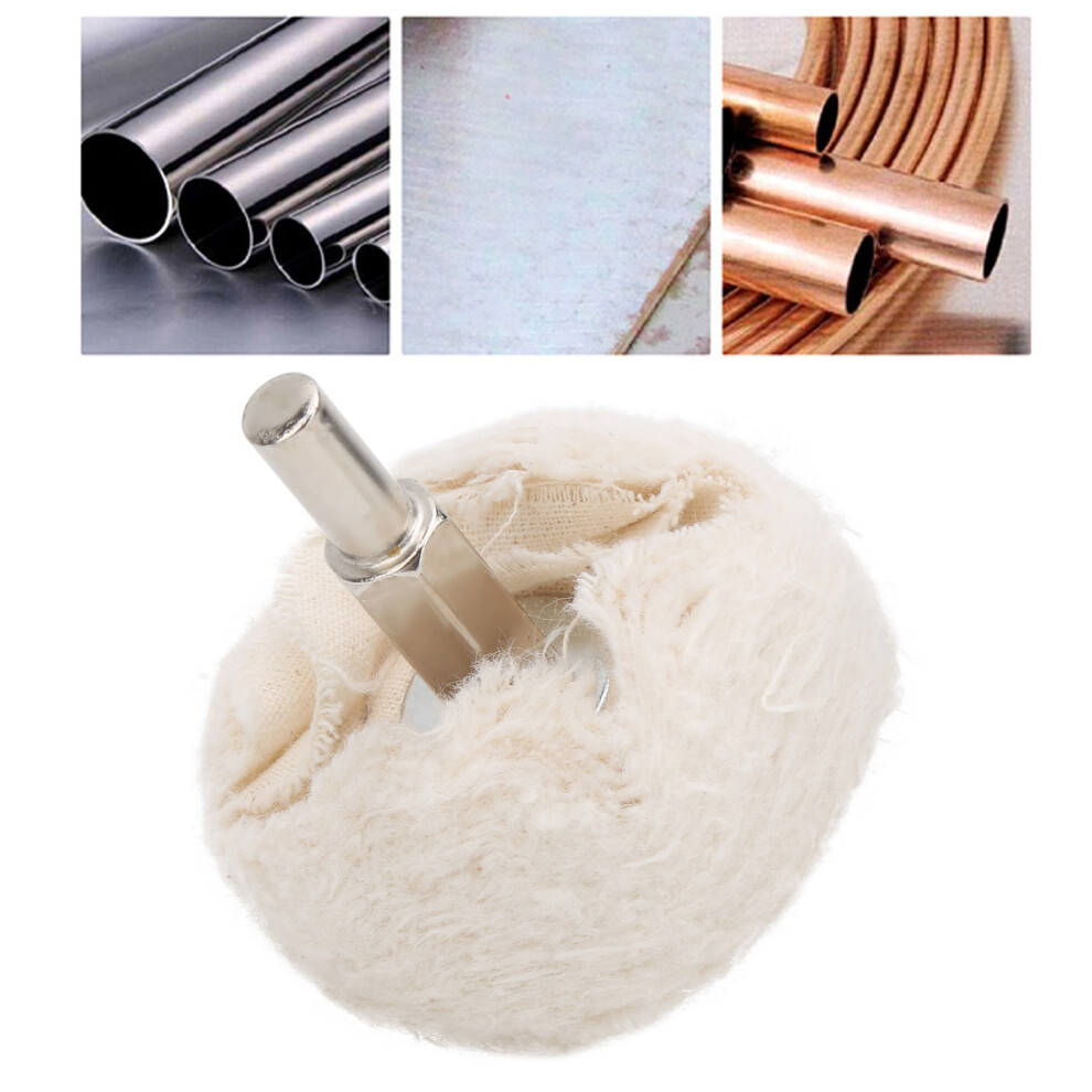 White Cloth Polishing Wheel Flat Type Cotton Grinding Tool 50Mm 9301379108283
