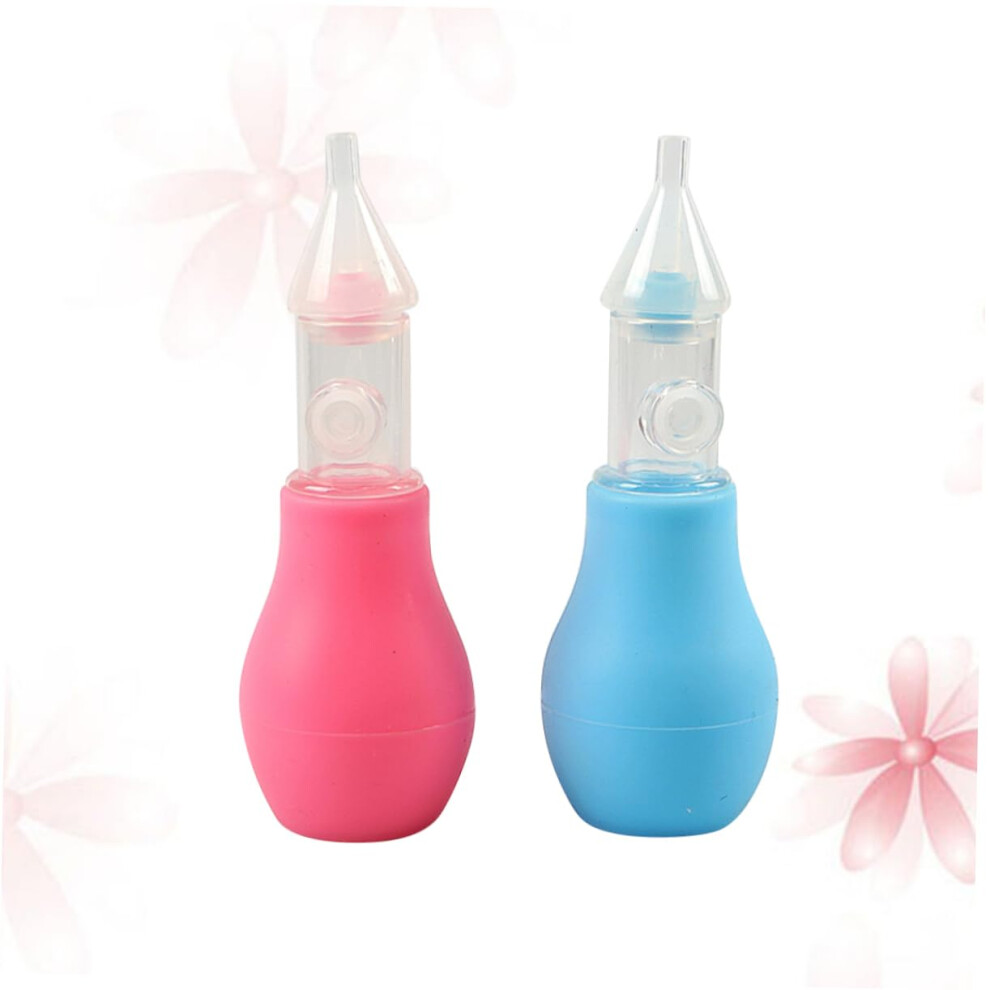 Baby Nasal Aspirator with Soft Silicone Tip for Gentle Mucus Removal, 2pcs Newborn Nose Cleaner
