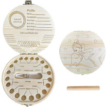 Wooden Tooth Keepsake Box Cute Baby Teeth Save Box Tooth Fairy Box for Baby Kids Milk Teeth Memory Storage Organizer Ref: 6422