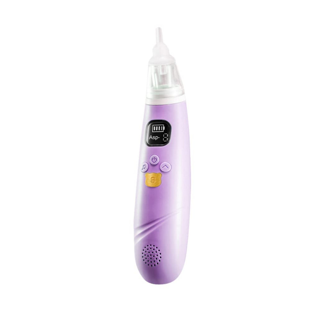 Baby Nasal Aspirator Electric Nose Sucker Usb Rechargeable With 3 Suction Levels And Music Purple