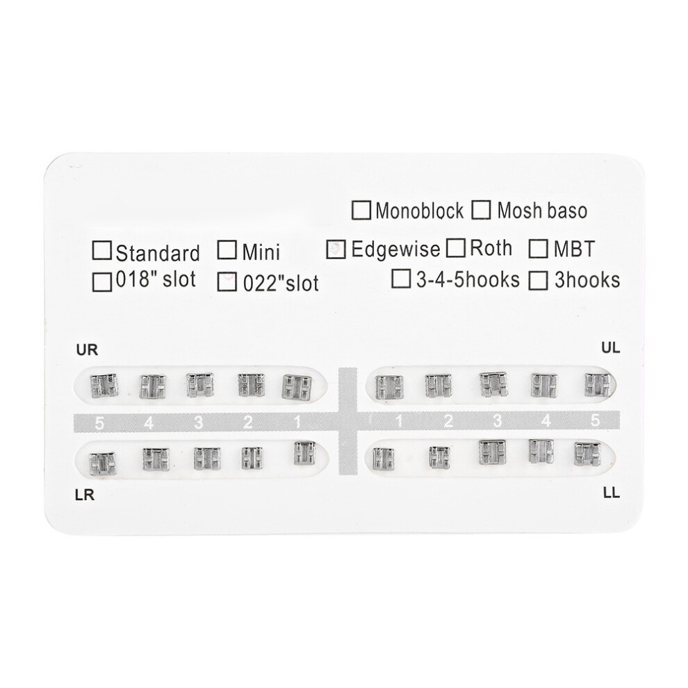 Stainless Steel Tooth Brace Brackets Metal Braces Hooks Mini Roth Brackets Slot 022 Bondable Brackets Durable Orthodontic Brackets for Premium Oral C