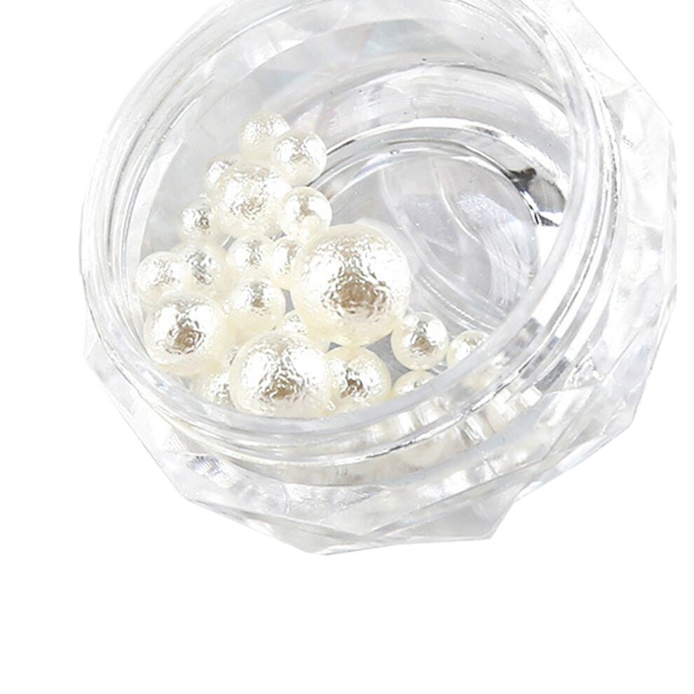 DIY Craft Jewelry, 3D Decal Design Glitter Decoration, Semi Round Imitation Pearl for Wedding Bridal, Multipurpose Crafting Bead Assortment, Plastic