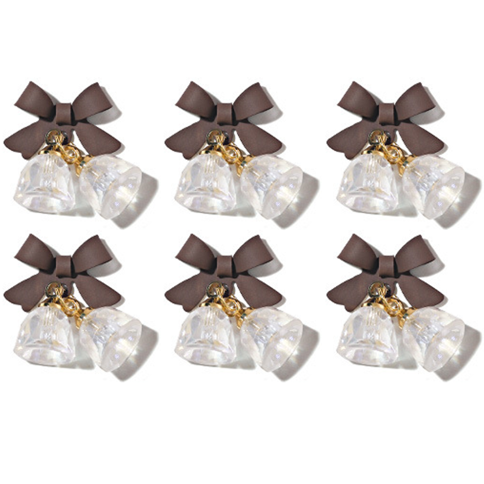 Endless Creative Possibilities, Ideal Christmas Decor with 3D Zircon Crystal Bells and Metal Bow Nail Charms, Christmas Bows Bells Decorations for DI