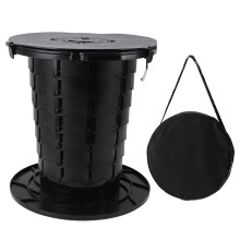 Retractable Portable Camping Toilet Adjustable Height Lightweight Compact Black Outdoor Travel Toilet