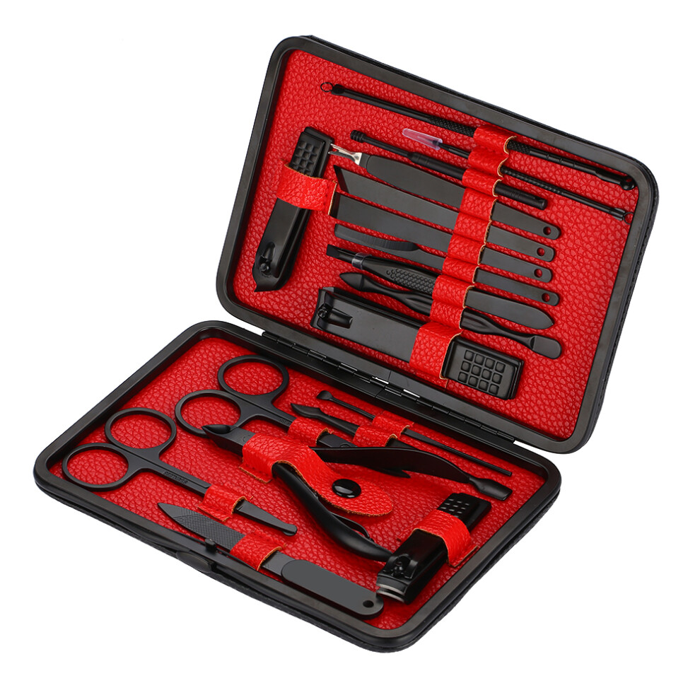 Travel Grooming Kit With Anti Skid Technology Rust Resistant Stainless Steel Nail Clippers Manicure Set For Hand Facial Foot Care