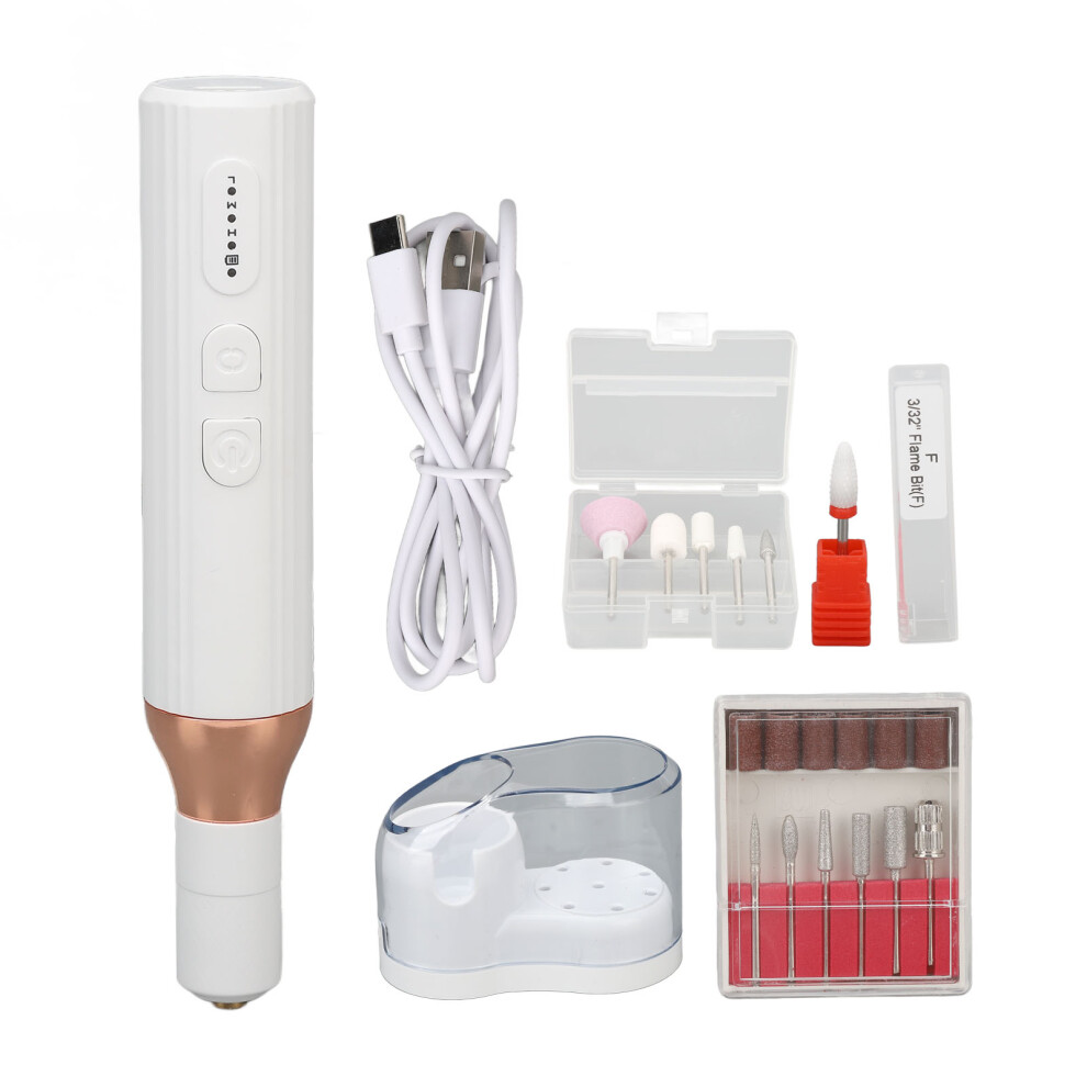 Electric Nail Drill Efile: Cordless Rechargeable Portable Low Noise Multifunctional Nail File Machine for Acrylic and Gel Nails Adjustable Speed Ligh