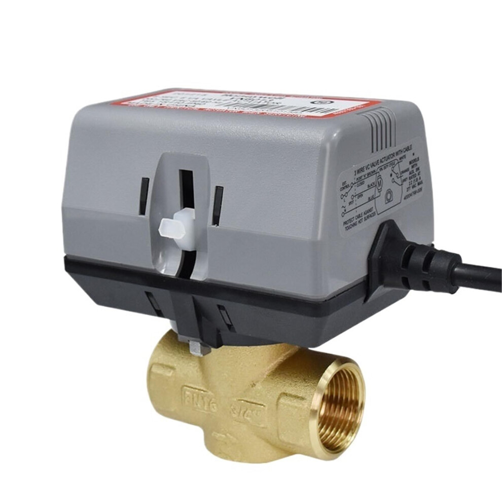 Motorized Brass Shutoff Valve 2 Way Vc6013 Fan Coil Electric Globe Valve Ac220v 3/4' 9187378389676