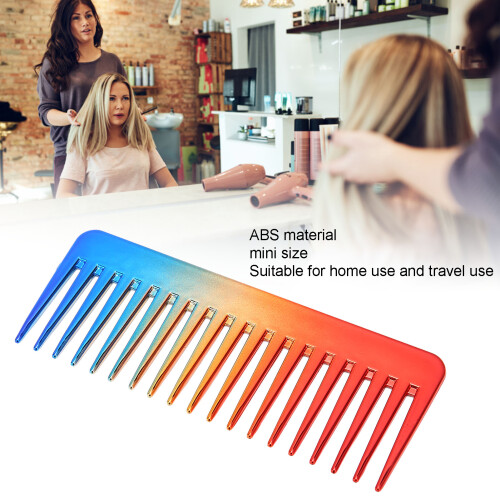 3pcs Gradient Color Wide Tooth Comb Set, ABS, 15.5x6cm 2